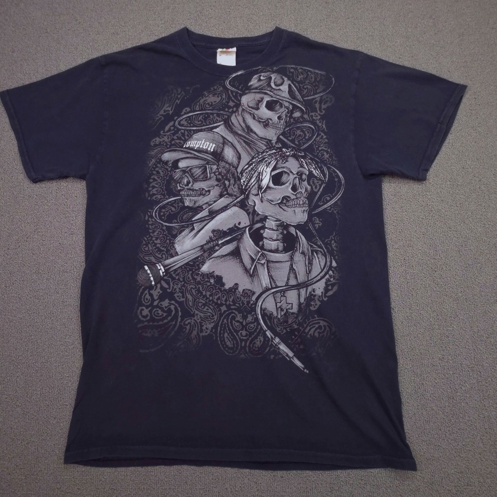 Vintage EAZY-E Tupac & Biggie Smalls Tribute West‎ Coast Rap Skulls Graphic T